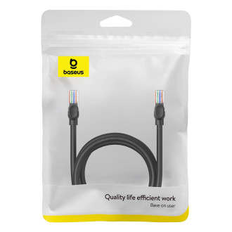 Baseus High Speed ​​​​Cat 5 RJ-45 1000Mb/s Ethernet kabel 2m kulatý - černý