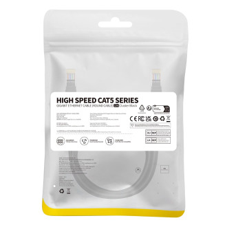 Baseus High Speed ​​​​Cat 5 RJ-45 Ethernet kabel 1000 Mb/s 1,5 m kulatý - černý