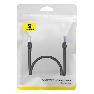 Baseus High Speed ​​​​Cat 5 RJ-45 Ethernet kabel 1000 Mb/s 0,5 m kulatý - černý