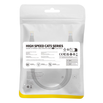 Baseus High Speed ​​​​Cat 5 RJ-45 Ethernet kabel 1000 Mb/s 0,5 m kulatý - černý