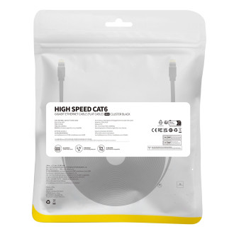 Baseus High Speed ​​​​Cat 6 RJ-45 1000Mb/s Ethernet kabel 30m plochý - černý