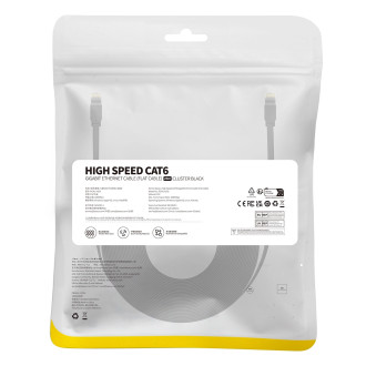 Baseus High Speed ​​​​Cat 6 RJ-45 1000Mb/s Ethernet kabel 20m plochý - černý