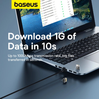 Baseus High Speed ​​​​Cat 6 RJ-45 1000Mb/s Ethernet kabel 20m plochý - černý
