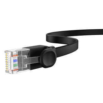 Baseus High Speed ​​​​Cat 6 RJ-45 1000Mb/s Ethernet kabel 12m plochý - černý