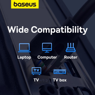 Baseus High Speed ​​​​Cat 6 RJ-45 1000Mb/s Ethernet kabel 5m kulatý - modrý