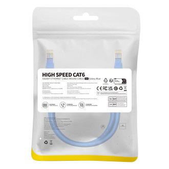 Baseus High Speed ​​​​Cat 6 RJ-45 1000Mb/s Ethernet kabel 1m kulatý - modrý