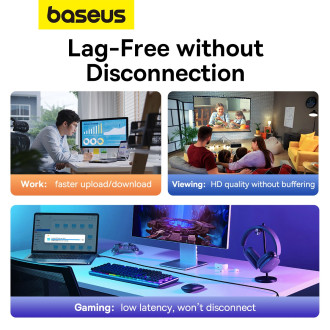 Baseus High Speed ​​​​Cat 6 RJ-45 Ethernet kabel 1000 Mb/s 0,5 m kulatý - modrý