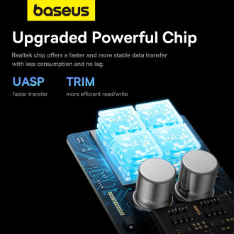 Baseus FlyJoy Series M.2 NVMe / M.2 SATA 10 Gb/s SSD pozice – šedá