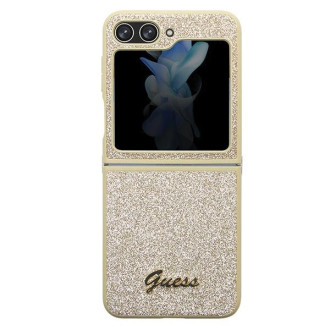 Pouzdro Guess Glitter Script pro Samsung Galaxy Z Flip 5 - zlaté