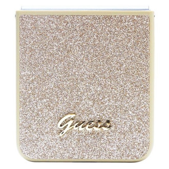 Pouzdro Guess Glitter Script pro Samsung Galaxy Z Flip 5 - zlaté