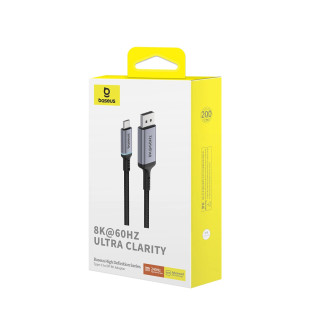 Baseus High Definition Series USB-C na DisplayPort 1.4 8K 60Hz jednosměrný kabel 2m – černý