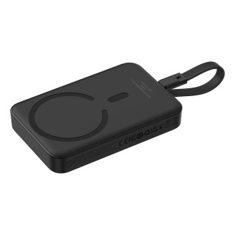 Powerbanka Baseus Magnetic Mini MagSafe 10000mAh 30W s vestavěným Lightning kabelem - černá + Baseus Simple Series USB-C - USB-C 60W 0,3m kabel