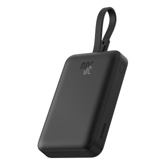 Powerbanka Baseus Magnetic Mini MagSafe 10000mAh 30W s vestavěným Lightning kabelem - černá + Baseus Simple Series USB-C - USB-C 60W 0,3m kabel