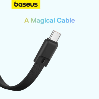 Powerbanka Baseus Magnetic Mini MagSafe 10000mAh 30W s vestavěným Lightning kabelem - černá + Baseus Simple Series USB-C - USB-C 60W 0,3m kabel