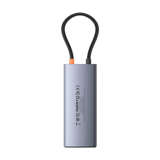 USB HUB 6v1 Baseus Metal Gleam Series II USB-A/USB-C/USB-C PD/HDMI/RJ45/SD/TF - černý