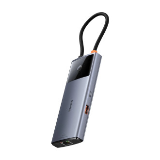 USB HUB 6v1 Baseus Metal Gleam Series II USB-A/USB-C/USB-C PD/HDMI/RJ45/SD/TF - černý