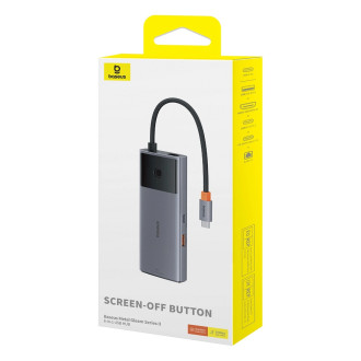 USB HUB 6v1 Baseus Metal Gleam Series II USB-A/USB-C/USB-C PD/HDMI/RJ45/SD/TF - černý