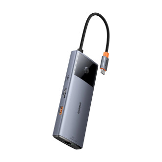 USB HUB 6v1 Baseus Metal Gleam Series II USB-A/USB-C/USB-C PD/HDMI/RJ45/SD/TF - černý