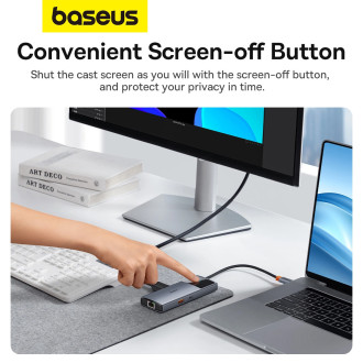 USB HUB 6v1 Baseus Metal Gleam Series II USB-A/USB-C/USB-C PD/HDMI/RJ45/SD/TF - černý
