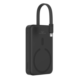 Powerbanka Baseus Magnetic Mini MagSafe 10000mAh 20W s vestavěným Lightning kabelem - černá + Baseus Simple Series USB-C - USB-C 60W 0,3m kabel