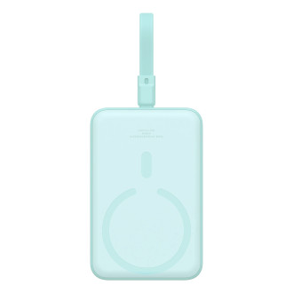 Powerbanka Baseus Magnetic Mini MagSafe 10000mAh 20W s vestavěným Lightning kabelem - modrá + Baseus Simple Series USB-C - USB-C 60W 0,3m kabel