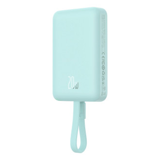 Powerbanka Baseus Magnetic Mini MagSafe 10000mAh 20W s vestavěným Lightning kabelem - modrá + Baseus Simple Series USB-C - USB-C 60W 0,3m kabel