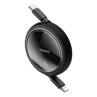 Baseus Free2Draw Mini USB-C - USB-C 100W 1m navíjecí kabel - černý