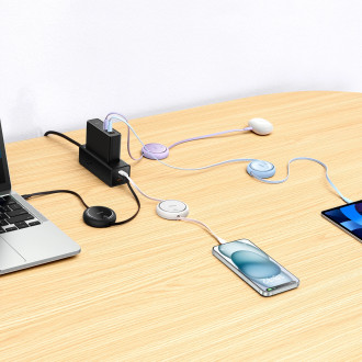 Baseus Free2Draw Mini USB-C - USB-C 100W 1m navíjecí kabel - černý