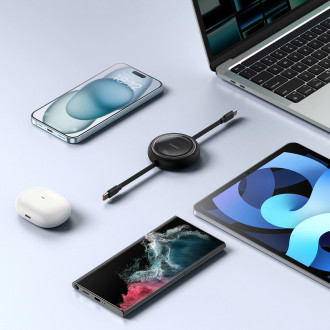 Baseus Free2Draw Mini USB-C - USB-C 100W 1m navíjecí kabel - černý