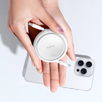 Baseus Free2Draw Mini USB-C - USB-C 100W 1m navíjecí kabel - bílý