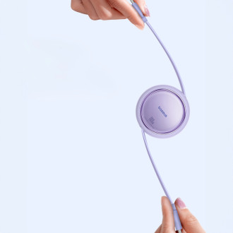 Baseus Free2Draw Mini USB-C - USB-C navíjecí kabel 100W 1m - fialový