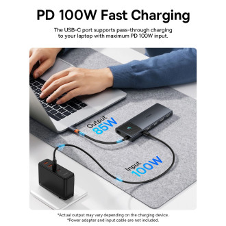USB HUB 11v1 Baseus Metal Gleam Series II USB-A/USB-C PD/HDMI/DP/RJ45/SD/TF - černý