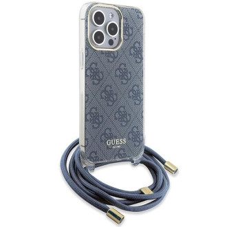 Pouzdro Guess Crossbody Cord 4G Print pro iPhone 15 Pro - modré