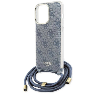 Pouzdro Guess Crossbody Cord 4G Print pro iPhone 15 Pro - modré