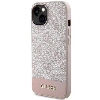 Pouzdro Guess 4G Stripe Collection pro iPhone 15 / 14 / 13 - růžové