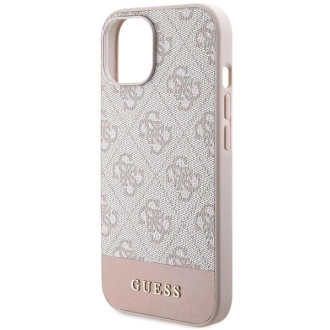 Pouzdro Guess 4G Stripe Collection pro iPhone 15 / 14 / 13 - růžové