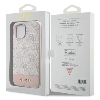 Pouzdro Guess 4G Stripe Collection pro iPhone 15 / 14 / 13 - růžové