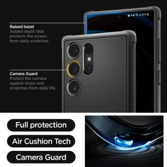 Pouzdro Spigen Rugged Armor pro Samsung Galaxy S24 Ultra - matné černé