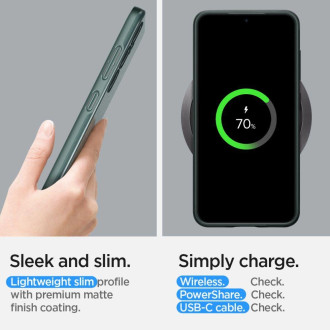 Pouzdro Spigen Thin Fit pro Samsung Galaxy S24 - tmavě zelené