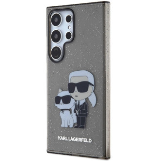 Karl Lagerfeld KLHCS24LHNKCTGK S24 Ultra S928 černo/černé pevné pouzdro Glitter Karl&amp;Choupette