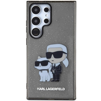 Karl Lagerfeld KLHCS24LHNKCTGK S24 Ultra S928 černo/černé pevné pouzdro Glitter Karl&amp;Choupette