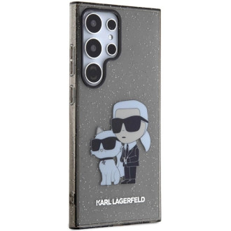 Karl Lagerfeld KLHCS24LHNKCTGK S24 Ultra S928 černo/černé pevné pouzdro Glitter Karl&amp;Choupette