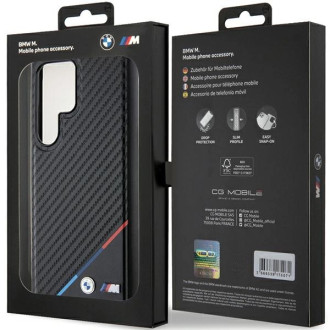 BMW BMHMS24L23PUDTK S24 Ultra S928 černo/černé pevné pouzdro Carbon Tricolor Line MagSafe