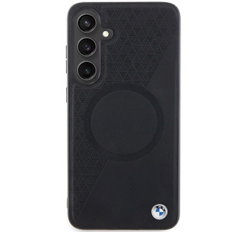 BMW BMHMS24M23RTPK S24+ S926 černo/černé pevné pouzdro Signature Leather Half Textured &amp; Circle MagSafe