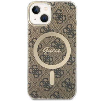 Guess 4G MagSafe pouzdro pro iPhone 14 - hnědé