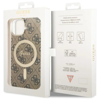 Guess 4G MagSafe pouzdro pro iPhone 14 - hnědé