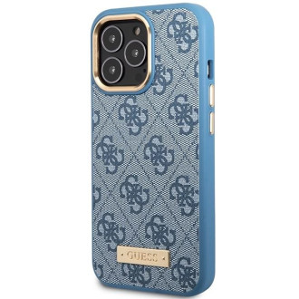 Pouzdro Guess 4G Logo Plate MagSafe pro iPhone 14 Pro Max - modré