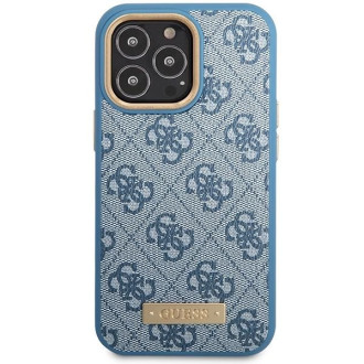 Pouzdro Guess 4G Logo Plate MagSafe pro iPhone 14 Pro Max - modré