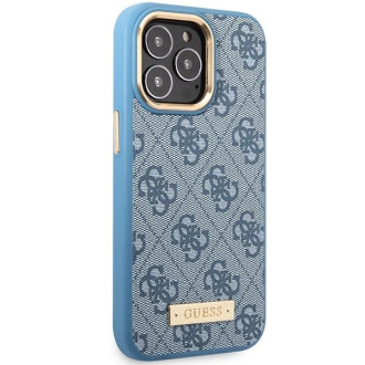 Pouzdro Guess 4G Logo Plate MagSafe pro iPhone 14 Pro Max - modré