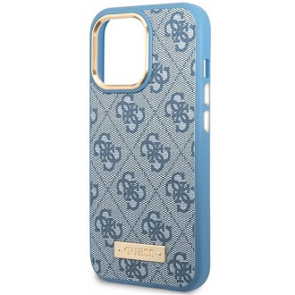 Pouzdro Guess 4G Logo Plate MagSafe pro iPhone 14 Pro Max - modré